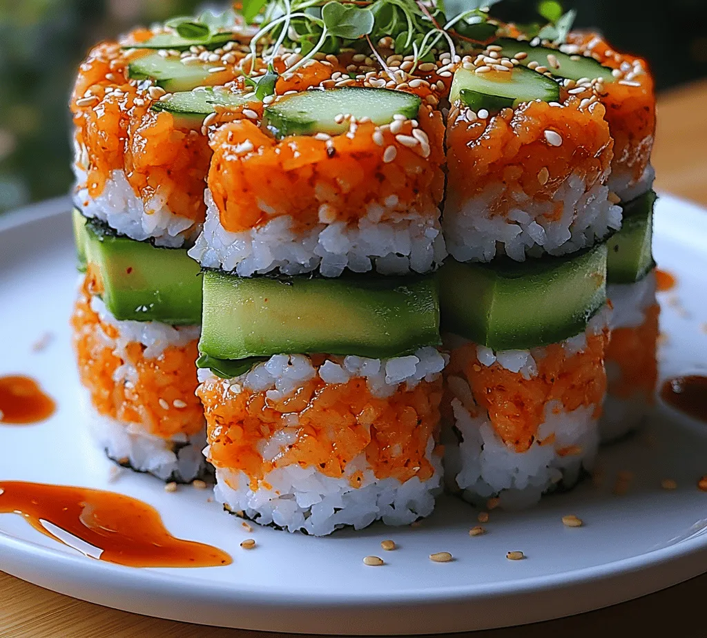 At the heart of any sushi dish lies the sushi rice, which serves as the essential foundation for the entire creation. The importance of sushi rice cannot be overstated; it is the glue that holds the dish together, both literally and figuratively. Sushi rice is characterized by its sticky texture and slightly sweet flavor, making it ideal for molding and stacking. The starch content in sushi rice allows it to hold its shape well, which is crucial for constructing beautiful layers in dishes like our Spicy Tuna Sushi Stacks.