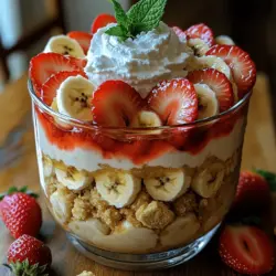 The Strawberry Banana Bliss Pudding is a delectable dessert that captures the essence of summer in every spoonful. It’s a delightful harmony of flavors and textures, combining the sweet creaminess of ripe bananas and the juicy brightness of fresh strawberries. This pudding is not only visually stunning with its vibrant hues but also offers a refreshing taste that makes it an ideal treat for hot days, festive gatherings, or simply as a sweet indulgence any time of the year.