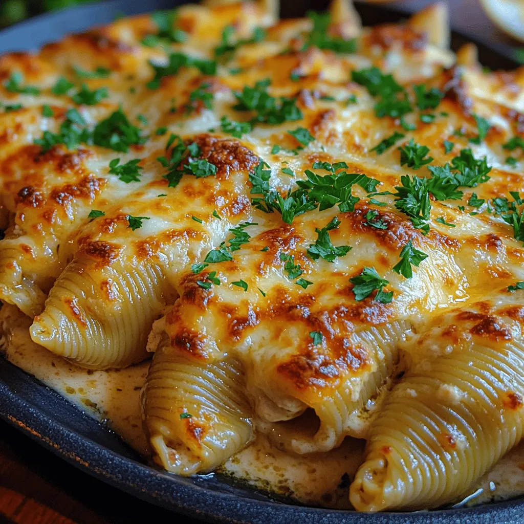 In the realm of comforting meals, few dishes can compete with the indulgent flavors and satisfying textures of Garlic Butter Chicken Alfredo Stuffed Shells. This dish combines tender jumbo pasta shells filled with a rich, creamy chicken filling, enveloped in a luscious garlic butter sauce. It’s a culinary experience that brings together the warmth of home-cooked meals with the convenience required by today’s busy households.