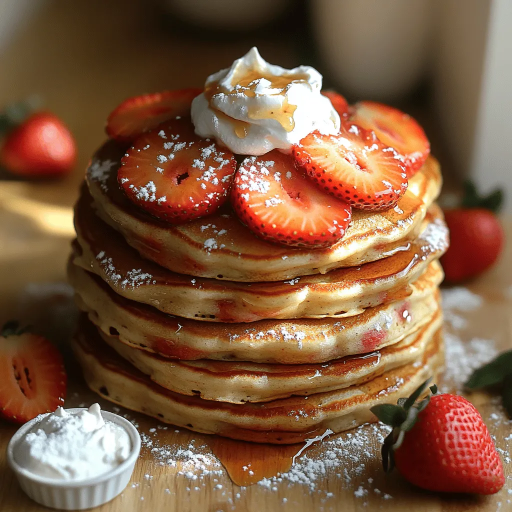 When it comes to breakfast treats that can transform any ordinary morning into a special occasion, strawberry shortcake pancakes stand out as a delightful choice. The appeal of this dish lies not only in its vibrant colors but also in the harmonious combination of fluffy pancakes, sweet, juicy strawberries, and rich whipped cream. Imagine starting your day with a stack of light, airy pancakes topped high with freshly sliced strawberries, a drizzle of syrup, and a generous dollop of whipped cream. It's a breakfast experience that feels indulgent yet comforting, making it a popular choice for brunch gatherings, special celebrations, or simply as a treat during the week.