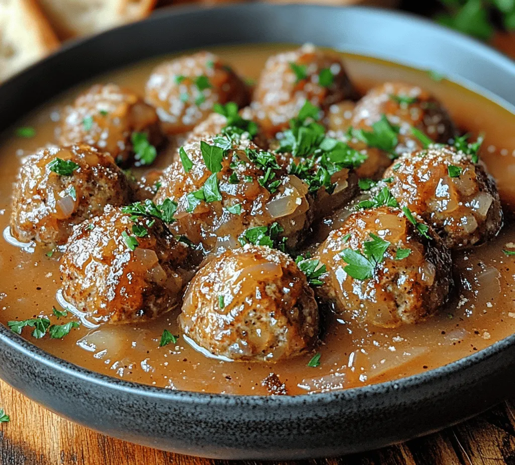 If you're searching for a dish that perfectly balances rich flavors and heartwarming comfort, look no further than French Onion Meatballs. This delightful fusion of classic French onion soup and savory meatballs creates an irresistible culinary experience that will leave your taste buds begging for more. Picture tender meatballs infused with the deep, caramelized sweetness of onions, all enveloped in a luscious, cheesy sauce. It’s the perfect comfort food for family dinners, gatherings, or any occasion that calls for a warming dish.