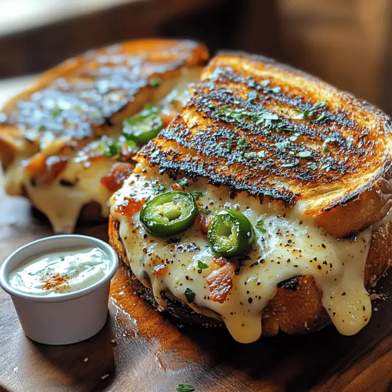 The grilled cheese sandwich stands as a quintessential comfort food, beloved by many for its simplicity and rich, gooey goodness. This classic dish evokes memories of cozy childhood meals, with its golden, crispy exterior giving way to a melty, cheesy center that warms the heart. But what if we could take this nostalgic favorite to an entirely new level? Enter the Spicy Crunch Jalapeño Popper Grilled Cheese Sandwich—a delicious twist that combines the creamy, savory appeal of traditional grilled cheese with the bold flavors of spicy jalapeños and crispy bacon.
