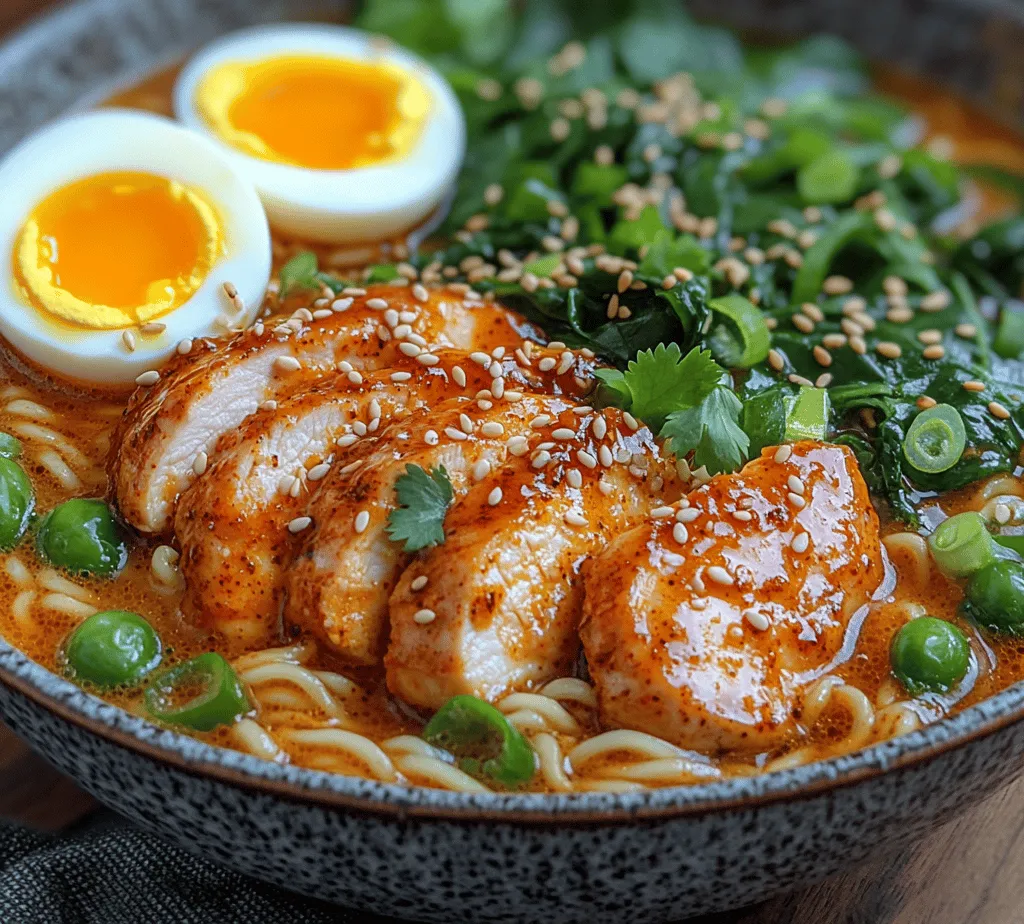 Spicy Chicken Ramen Delight is more than just a meal; it’s a celebration of flavor that evokes warmth, comfort, and satisfaction. This dish combines the rich, savory elements of traditional ramen with a vibrant spicy kick that tantalizes the taste buds. Perfect for a cozy night in or an impressive dinner party, this ramen bowl showcases the artistry of combining textures and flavors. The unique inclusion of gochujang—a Korean chili paste—and a creamy garlic sauce elevates this dish to new heights.