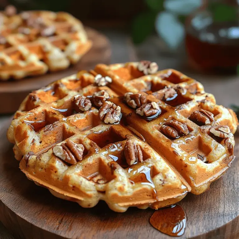 As the leaves start to turn and a crispness fills the air, there's nothing quite like indulging in a warm, comforting breakfast that captures the essence of autumn. Enter the Maple Pecan Sweet Potato Waffles, a delightful fusion of seasonal flavors that promises to elevate your morning routine. These waffles are not just a feast for the eyes; they offer a wholesome start to your day, combining the natural sweetness of sweet potatoes with the rich flavor of maple syrup and the crunch of pecans.