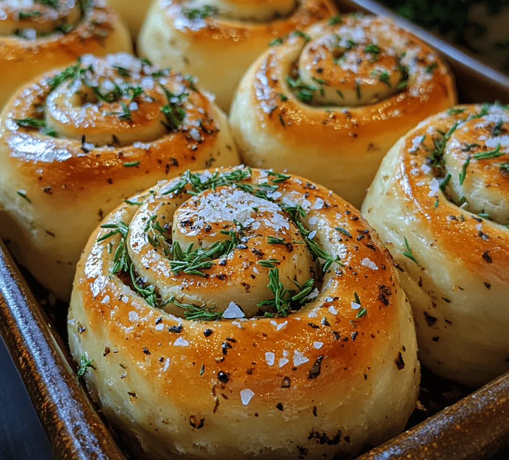 There's something truly special about the aroma of freshly baked rolls wafting through the kitchen. Homemade rolls are not just a staple; they are part of the comforting tapestry of family gatherings and special occasions. They bring people together, inviting them to share in the warmth of home-cooked meals. Among the myriad of roll recipes, <strong>Herb & Garlic Swirl Rolls</strong> stand out with their unique flavor profile. The aromatic blend of fresh herbs and garlic elevates these rolls beyond the ordinary, creating a culinary experience that delights the senses.” /></p>
</p>
<h2>Mixing Ingredients</h2>
</p>
<p>To create the perfect Herb & Garlic Swirl Rolls, begin by mixing the essential ingredients: flour, water, yeast, salt, and sugar. In a large mixing bowl, combine the warm water with sugar and yeast, allowing it to activate for about 5-10 minutes until it becomes frothy. This bubbling indicates that the yeast is alive and ready to work its magic.</p>
</p>
<p>Next, gradually add the flour and salt to the yeast mixture. It’s advisable to use bread flour, which has a higher protein content, aiding gluten development for a chewier texture. As you mix, use a wooden spoon or a spatula until the dough begins to form. To determine if the dough is ready for kneading, check for a smooth, slightly sticky consistency that pulls away from the sides of the bowl. If the dough is too wet, sprinkle in a little more flour; if it’s too dry, add a splash of water.</p>
</p>
<h2>First Rise</h2>
</p>
<p>Once your dough is well-mixed, it’s time for the first rise. This step is crucial as it allows the yeast to ferment, producing carbon dioxide that makes the dough expand. Place the dough in a lightly greased bowl and cover it with a damp cloth or plastic wrap. Let it rise in a warm, draft-free area for about 1 to 1.5 hours, or until it has doubled in size. The longer fermentation time not only increases the dough’s volume but also enhances its flavor and texture, creating a softer, more complex roll.</p>
</p>
<h2>Preparing the Herb Mixture</h2>
</p>
<p>While the dough is rising, prepare the herb mixture that will give your rolls their signature flavor. A classic blend includes fresh garlic, parsley, rosemary, and thyme, but feel free to experiment with your favorite herbs. For a more robust flavor, consider adding crushed red pepper flakes or grated cheese. To create the mixture, finely chop the herbs and garlic, then combine them in a bowl with softened butter, salt, and a pinch of pepper. This mixture should be spreadable but still firm enough to hold its shape when applied to the dough.</p>
</p>
<h2>Rolling Out Dough</h2>
</p>
<p>After the first rise, it’s time to roll out the dough. Dust your work surface with flour to prevent sticking, and gently turn out the risen dough. Using a rolling pin, roll the dough into a rectangle about 1/4 inch thick. It’s important to achieve an even thickness to ensure that the filling distributes uniformly across all rolls. If the dough resists rolling, let it rest for a few minutes; this will relax the gluten and make it easier to shape.</p>
</p>
<h2>Adding Filling</h2>
</p>
<p>Spread the prepared herb mixture evenly over the rolled-out dough, leaving a small margin around the edges. This margin is crucial as it helps the dough seal properly when rolled up. Using a spatula or the back of a spoon, spread the mixture from edge to edge, ensuring every bite will be packed with flavor. For an extra layer of richness, you could also sprinkle some grated cheese over the herb mixture before rolling up the dough.</p>
</p>
<h2>Forming the Rolls</h2>
</p>
<p>To form the rolls, start at one long edge of the rectangle and gently roll the dough towards the opposite edge, creating a tight log. Ensure that you roll it evenly to maintain consistent sizes. Once rolled, pinch the seam to seal the dough tightly and avoid any leakage during baking. For an added touch, you can give the log a gentle twist before slicing, which enhances the visual appeal of the swirl pattern.</p>
</p>
<h2>Cutting into Rolls</h2>
</p>
<p>Using a sharp knife or a bench scraper, cut the log into 1 to 1.5-inch slices. This size will allow for an even bake and a delightful fluffiness in the center. For cleaner cuts, consider using a sawing motion rather than pressing down too hard, which can squish the rolls and affect their rise. Place the cut rolls in a greased baking dish, leaving some space between them to allow for expansion during the second rise.</p>
</p>
<h2>Second Rise</h2>
</p>
<p>Cover the rolls with a clean kitchen towel and let them rise again for another 30-45 minutes. This second rise is essential for achieving fluffy, airy rolls. As the dough rises, the yeast continues to ferment, creating more gas bubbles that will contribute to the lightness of the finished product. The dough should rise to about double its size again, creating perfectly fluffy rolls that will be delightful once baked.</p>
</p>
<h2>Preheating the Oven</h2>
</p>
<p>While the rolls are rising, preheat your oven to 375°F (190°C). A properly heated oven is critical for even baking. If the oven is not hot enough, the rolls may not rise properly and can result in a denser texture. Place your oven rack in the center to ensure optimal heat distribution.</p>
</p>
<h2>Preparing the Egg Wash</h2>
</p>
<p>For that beautiful golden-brown finish, prepare an egg wash by whisking together one egg with a tablespoon of water or milk. This step not only contributes to the color but also helps create a slight sheen on the surface of the rolls. Using a pastry brush, gently brush the egg wash over the tops of the rolls before baking, taking care not to let it pool in the crevices.</p>
</p>
<h2>Baking</h2>
</p>
<p>Once the rolls have completed their second rise and the oven is preheated, place the baking dish in the oven. Bake for 20-25 minutes or until the tops are golden brown and the rolls sound hollow when tapped on the bottom. Keep a close eye on them towards the end of the baking time to avoid over-browning. If they seem to be browning too quickly, tent them with a piece of aluminum foil.</p>
</p>
<h2>Cooling and Serving</h2>
</p>
<p>After baking, allow the rolls to cool in the pan for about 10 minutes before transferring them to a wire rack. This cooling process helps them firm up and makes them easier to handle. Serve the Herb & Garlic Swirl Rolls warm, as they are best enjoyed fresh out of the oven. They pair beautifully with a variety of dishes—consider serving them alongside a hearty soup, a fresh salad, or as part of a charcuterie board. For an added touch of indulgence, offer flavored butters or dips like garlic herb butter or pesto to enhance the experience.</p>
</p>
<h2>The Science Behind the Perfect Roll</h2>
</p>
<p>Understanding the science behind bread-making can elevate your baking skills. Yeast fermentation is a fascinating process where yeast consumes sugars and releases carbon dioxide. This gas creates bubbles in the dough, which leads to rise and lightness. Gluten, a protein found in flour, develops elasticity when kneaded, giving bread its structure. The right balance of hydration, kneading, and resting allows gluten to form properly, ensuring rolls that are both airy and chewy.</p>
</p>
<p>Environmental factors also play a critical role in the fermentation process. Humidity can slow down yeast activity, while warmer temperatures can speed it up. It’s essential to adjust your methods based on your kitchen’s climate. If it’s particularly cold, consider placing your dough in a warm spot or using your oven’s proof setting.</p>
</p>
<h2>Serving Suggestions and Pairings</h2>
</p>
<p>Herb & Garlic Swirl Rolls are versatile and can enhance various meals. They are perfect as a side to a comforting bowl of chicken soup or a light garden salad. For a sophisticated touch, include them on a charcuterie board, allowing guests to enjoy them with an assortment of cheeses, cured meats, and spreads. To elevate the flavor even further, serve the rolls with a selection of flavored butters, such as herb-infused or roasted garlic butter. These rolls can also be enjoyed for breakfast with a smear of cream cheese or as a delightful snack on their own.</p>
</p>
<h2>Conclusion</h2>
</p>
<p>Homemade Herb & Garlic Swirl Rolls encapsulate the charm and fulfillment of baking from scratch. The process might seem labor-intensive, but the end result is incredibly rewarding—soft, fragrant rolls that are bound to impress your family and friends. By embracing the baking process and experimenting with flavors, you can make every meal a special occasion. These delightful rolls are not just a treat for the taste buds but also a testament to the joy of creating delicious food that brings people together. So roll up your sleeves, get your hands in the dough, and enjoy the wonderful experience of making Herb & Garlic Swirl Rolls at home!</p>
</div>