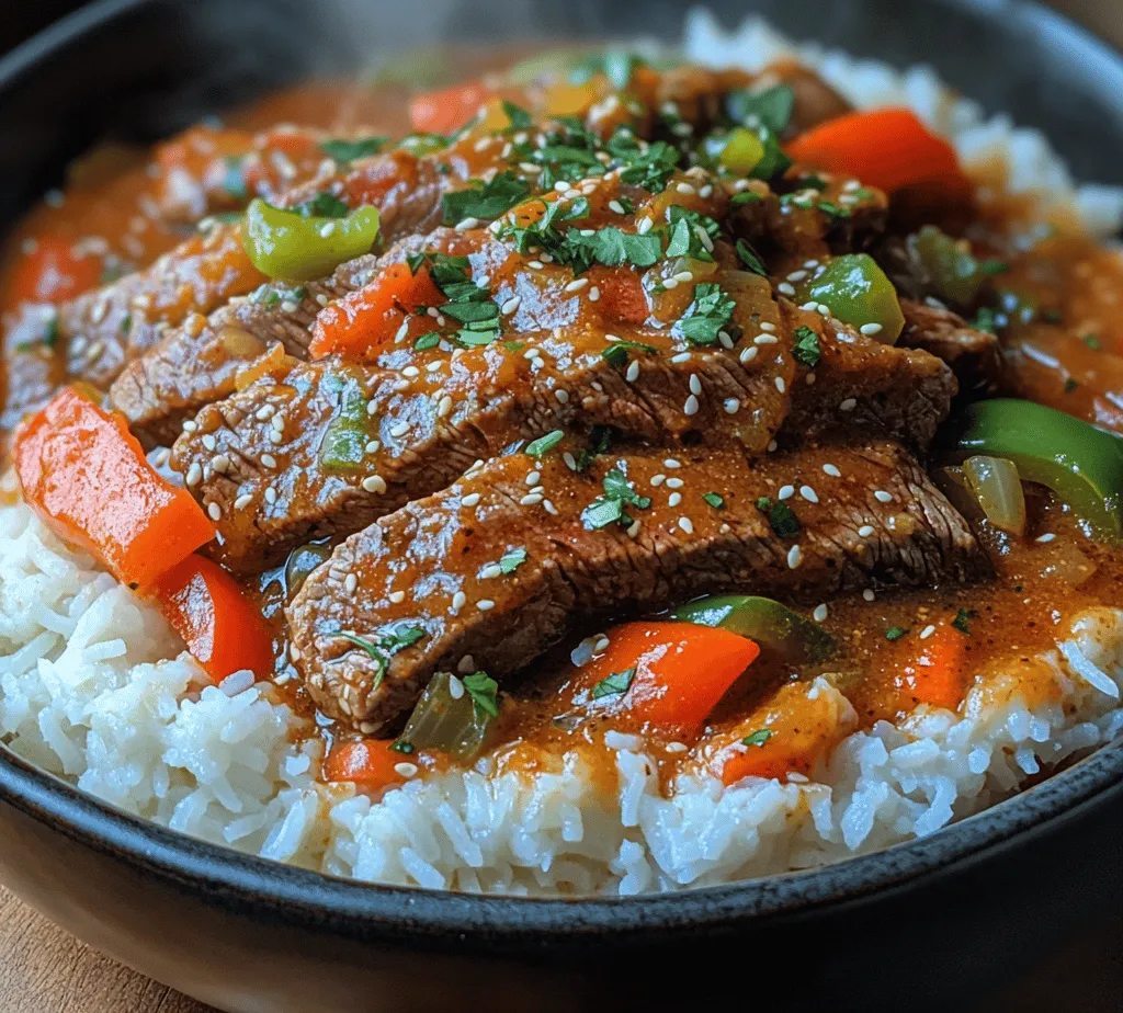 If you're on the hunt for a dish that combines bold flavors with effortless preparation, look no further than the deliciously savory <strong>Crock Pot Pepper Steak</strong>. This comforting meal strikes the perfect balance between rich, hearty beef and vibrant, fresh vegetables. It’s a dish that not only warms the soul but also brings the family together around the dinner table.” /></p>
</p>
<h3>Importance of Sautéing Vegetables Before Adding Them to the Crock Pot</h3>
</p>
<p>Sautéing vegetables is a crucial step in preparing the Bold & Zesty Crock Pot Pepper Steak. This process not only enhances the flavor of the ingredients but also contributes to the overall texture of the dish. When vegetables like onions, bell peppers, garlic, and ginger are sautéed, they release their natural sugars and essential oils, creating a deeper, more complex flavor profile. Additionally, sautéing helps to soften the vegetables, ensuring they blend seamlessly into the dish rather than remaining crunchy or overly firm after hours of slow cooking.</p>
</p>
<h3>Detailed Instructions on How to Properly Sauté Onions, Bell Peppers, Garlic, and Ginger</h3>
</p>
<p>To achieve the perfect sauté, follow these detailed steps:</p>
</p>
<p>1. <strong>Gather Your Ingredients</strong>: You will need:</p>
<p>– 1 medium onion, sliced</p>
<p>– 2 bell peppers (any color), sliced</p>
<p>– 3 cloves of garlic, minced</p>
<p>– 1 tablespoon of fresh ginger, minced</p>
<p>– 2 tablespoons of olive oil or vegetable oil</p>
</p>
<p>2. <strong>Heat the Oil</strong>: In a large skillet, heat the olive oil over medium heat. Allow the oil to warm for about 1-2 minutes until it shimmers.</p>
</p>
<p>3. <strong>Sauté the Onions</strong>: Add the sliced onions to the skillet and cook for 2-3 minutes until they become translucent. Stir frequently to prevent them from burning.</p>
</p>
<p>4. <strong>Add the Bell Peppers</strong>: Once the onions are softened, add the sliced bell peppers to the skillet. Continue to sauté for another 3-4 minutes, stirring occasionally until the peppers are tender yet still vibrant in color.</p>
</p>
<p>5. <strong>Incorporate Garlic and Ginger</strong>: Finally, add the minced garlic and ginger to the skillet. Sauté for an additional 1-2 minutes until fragrant. Be careful not to overcook the garlic, as it can become bitter.</p>
</p>
<p>6. <strong>Remove from Heat</strong>: Once all the vegetables are tender and aromatic, remove the skillet from the heat. Set aside to cool slightly before adding them to the crock pot.</p>
</p>
<h3>Tips for Achieving the Right Texture and Flavor from the Vegetables</h3>
</p>
<p>– <strong>Use Fresh Ingredients</strong>: Fresh vegetables will yield the best flavor. Avoid pre-cut vegetables whenever possible.</p>
<p>– <strong>Don’t Overcrowd the Skillet</strong>: If you have a large batch, consider sautéing in two separate batches to ensure even cooking.</p>
<p>– <strong>Adjust the Heat</strong>: If you notice the vegetables are browning too quickly, reduce the heat slightly to allow them to cook through without burning.</p>
<p>– <strong>Season While Sautéing</strong>: A pinch of salt and pepper during the sautéing process can help enhance the flavors of the vegetables and bring out their natural sweetness.</p>
</p>
<h3>Combining Ingredients in the Crock Pot</h3>
</p>
<p>Once your vegetables are sautéed to perfection, it’s time to combine them with the other ingredients in the crock pot. Follow these step-by-step instructions for optimal layering and flavor distribution:</p>
</p>
<p>1. <strong>Layering the Ingredients</strong>: Begin by placing the sautéed vegetables in the bottom of the crock pot. This allows them to act as a flavorful base for the dish.</p>
</p>
<p>2. <strong>Add the Beef</strong>: Next, layer the beef strips on top of the vegetables. This method ensures that the beef juices seep into the vegetables during cooking, enhancing their flavor.</p>
</p>
<p>3. <strong>Incorporate Sauces and Seasonings</strong>: Pour the sauce mixture (soy sauce, oyster sauce, and any other seasonings) evenly over the beef and vegetables. This layering order is critical because it helps to ensure that all ingredients cook evenly and are infused with flavor.</p>
</p>
<p>4. <strong>Final Touches</strong>: Top with any remaining ingredients, such as sliced green onions or additional spices, to add depth to the final dish.</p>
</p>
<h3>Explanation of Why the Order of Ingredients Matters</h3>
</p>
<p>The order in which you add ingredients to the crock pot is essential for achieving a well-balanced dish. Placing the denser ingredients (like beef) on top of the softer ingredients (like vegetables) allows the meat to cook in its juices, which then permeates the vegetables. This layering technique ensures that every component of the dish is flavored appropriately and prevents any ingredients from becoming overcooked or mushy.</p>
</p>
<h3>Cooking Process</h3>
</p>
<p>Understanding how your crock pot works can significantly impact the outcome of your Bold & Zesty Crock Pot Pepper Steak. Here are the key differences and tips for cooking on low versus high settings:</p>
</p>
<p>– <strong>Cooking on Low</strong>: This setting is perfect for slow, even cooking. Typically, your pepper steak will take about 6-8 hours to cook on low. This method allows the beef to become tender and the flavors to meld beautifully.</p>
</p>
<p>– <strong>Cooking on High</strong>: If you’re short on time, the high setting will cook the dish in about 3-4 hours. While this method is faster, it may not allow the flavors to develop as richly as the low setting.</p>
</p>
<h3>Signs That the Pepper Steak is Done and Ready to Serve</h3>
</p>
<p>To ensure your pepper steak is cooked to perfection, look for the following signs:</p>
</p>
<p>– The beef should be tender and easily shredded with a fork.</p>
<p>– Vegetables should be soft and fully cooked, yet still hold their shape.</p>
<p>– The sauce should be thick and flavorful, coating the meat and vegetables evenly.</p>
</p>
<h3>Serving Suggestions</h3>
</p>
<p>Now that your Bold & Zesty Crock Pot Pepper Steak is ready, it’s time to serve it up! Here are some best practices and tips for an appealing presentation:</p>
</p>
<p>– <strong>Serve Over Rice or Noodles</strong>: The pepper steak pairs beautifully with steamed rice or noodles, which soak up the delicious sauce. Choose jasmine rice for a fragrant option or egg noodles for a heartier choice.</p>
</p>
<p>– <strong>Garnishing</strong>: Enhance the dish’s presentation by garnishing with sliced green onions and sesame seeds. This not only adds visual appeal but also a fresh crunch.</p>
</p>
<p>– <strong>Creative Presentation Ideas</strong>: Serve the pepper steak in a large bowl surrounded by a mountain of rice or noodles, and drizzle the sauce over the top. You can also use a large platter to create a family-style serving, allowing everyone to help themselves.</p>
</p>
<h3>Nutritional Information</h3>
</p>
<p>The Bold & Zesty Crock Pot Pepper Steak is not only delicious but also packed with nutritional benefits. Here’s a closer look at the key ingredients:</p>
</p>
<p>– <strong>Lean Beef</strong>: A good source of protein and iron, essential for energy and muscle health.</p>
<p>– <strong>Bell Peppers</strong>: Rich in vitamins A and C, these colorful vegetables also provide antioxidants that help combat inflammation.</p>
<p>– <strong>Onions and Garlic</strong>: Known for their immune-boosting properties, these ingredients also add flavor and depth to the dish.</p>
</p>
<h4>Portion Sizes and Serving Suggestions</h4>
</p>
<p>For a balanced meal, aim to serve about 1 cup of pepper steak alongside a serving of rice or noodles. This combination provides a hearty meal while controlling calorie intake.</p>
</p>
<h4>Suggestions for Healthier Modifications</h4>
</p>
<p>– <strong>Lean Protein</strong>: Use lean cuts of beef or substitute with chicken or turkey for a lighter option.</p>
<p>– <strong>Vegetable Variations</strong>: Add more vegetables such as broccoli, snap peas, or carrots to increase fiber and nutrients.</p>
<p>– <strong>Low-Sodium Sauces</strong>: Opt for low-sodium soy sauce to reduce sodium intake without sacrificing flavor.</p>
</p>
<h3>Conclusion</h3>
</p>
<p>The Bold & Zesty Crock Pot Pepper Steak is an irresistible dish that combines convenience with fantastic flavor. The slow cooking process allows the ingredients to meld beautifully, creating a satisfying meal perfect for busy weeknights or cozy gatherings.</p>
</p>
<p>By following the steps outlined in this recipe, you can enjoy a delicious culinary experience that requires minimal hands-on time. So why not gather your ingredients, fire up your crock pot, and treat yourself and your loved ones to this flavorful dish? The joy of cooking with a crock pot lies in its ability to create stress-free, flavorful meals that bring everyone together at the table. Enjoy your cooking adventure!</p>
</div>