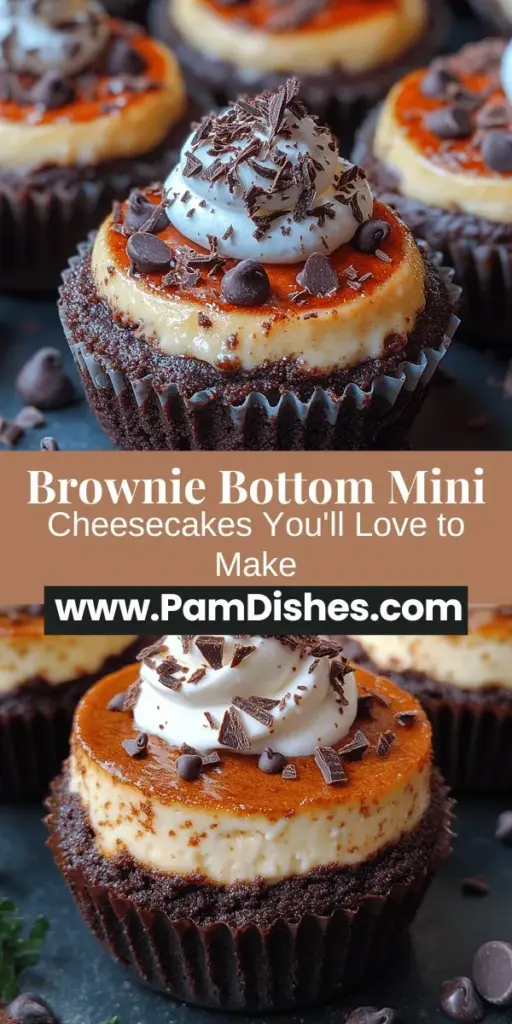 Indulge in the ultimate dessert with these Brownie Bottom Mini Cheesecakes, where rich brownie meets creamy cheesecake for a delightful treat. Perfectly portioned for easy enjoyment, these mini cheesecakes are not only delicious but versatile for any occasion—be it a celebration or simply a sweet craving at home. With a simple assembly and easy-to-follow steps, elevate your dessert game and impress your guests with this irresistible combination of flavors and textures.