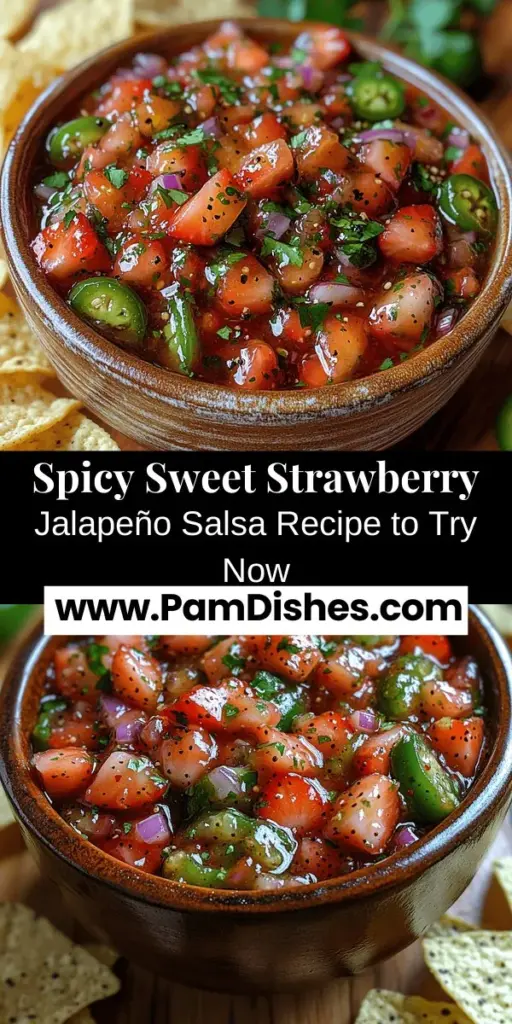 Discover the deliciousness of Spicy Sweet Strawberry Jalapeño Salsa, a unique blend of fresh strawberries and zesty jalapeños that offers a perfect balance of sweetness and heat. This vibrant salsa is an easy, healthy addition to your meals, whether served with tortilla chips, as a topping for grilled meats, or drizzled over tacos. With simple ingredients like red onion, cilantro, and lime juice, this refreshing recipe is a must-try for any flavor lover. Enjoy a dash of creativity as you explore incredible serving suggestions and enjoy the delightful complexity of this homemade salsa.
