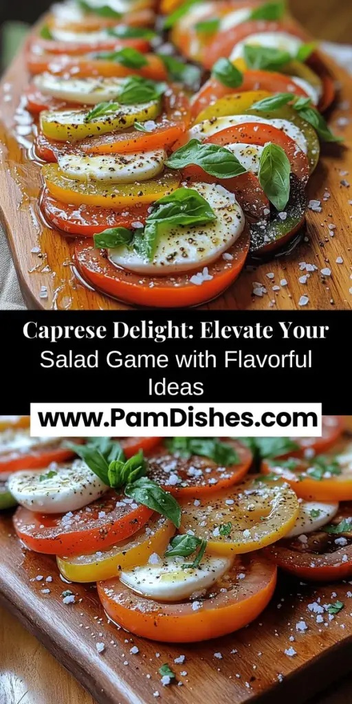 Discover the joy of Caprese Delight, a refined twist on the classic Italian salad. Featuring heirloom tomatoes, creamy buffalo mozzarella, and aromatic fresh basil, this dish bursts with vibrant flavors and stunning visuals. Perfect for any occasion, whether a summer barbecue or a dinner party, this recipe is easy to prepare and impresses with its simplicity and elegance. Elevate your dining experience with this beautiful and delicious creation that celebrates the essence of fresh ingredients.