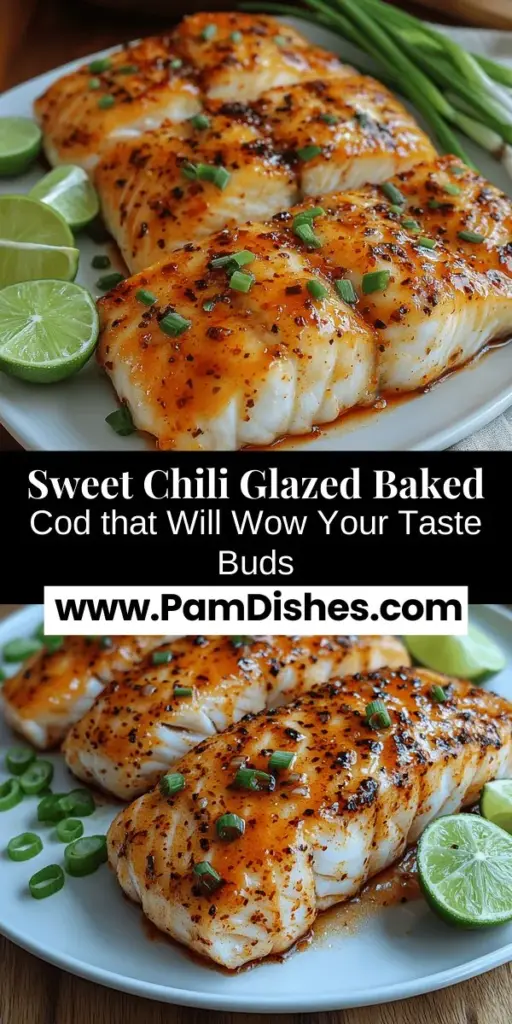 Discover the delight of Sweet Chili Glazed Baked Cod, a perfect blend of sweet and savory that's sure to elevate your seafood game. This healthy dish combines fresh cod with a zesty marinade of sweet chili sauce, lime, garlic, and ginger for a burst of flavor. Easy to prepare and visually stunning, it's ideal for weeknight dinners or special occasions. Learn how to create this flavorful masterpiece and impress your guests with every bite!