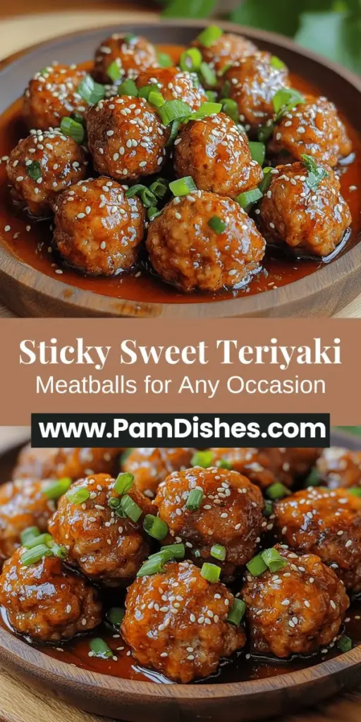 Discover the mouthwatering world of sticky sweet teriyaki meatballs! This delightful dish skillfully blends sweet and savory flavors, making it a hit for any occasion. Made with lean ground chicken or turkey, and coated in a rich, glossy teriyaki sauce, these meatballs are not only delicious but also versatile. Perfect as appetizers, tossed in stir-fries, or served over rice, they are quick to make and ideal for meal prep. Dive into this easy recipe and elevate your culinary repertoire!
