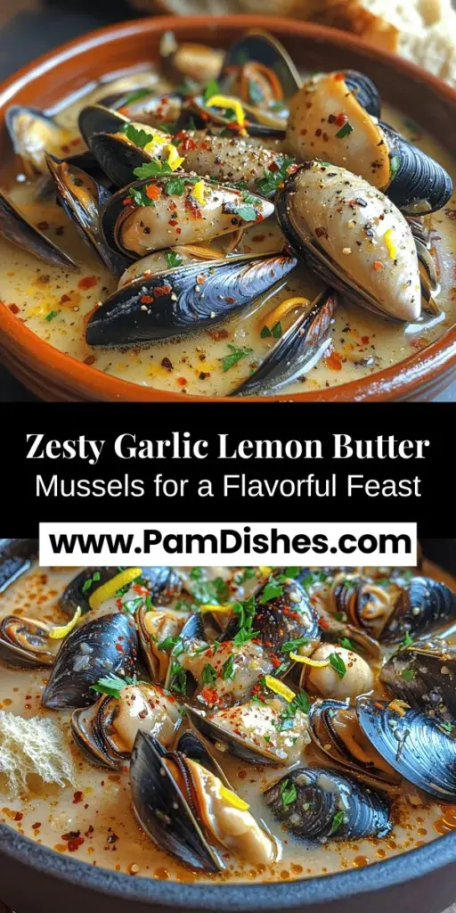 Discover the vibrant flavors of Zesty Garlic Lemon Butter Mussels, a delightful seafood dish that is simple to prepare and sure to impress. This recipe highlights the natural sweetness of fresh mussels, enhanced by a rich sauce made with garlic, lemon, and butter. Perfect as an elegant appetizer or a hearty main course, this dish is not only delicious but also packed with nutrients. Serve it with crusty bread to soak up the flavorful broth and enjoy a taste of coastal cuisine at home.