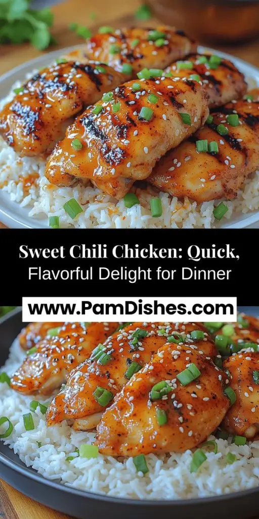 Discover the joy of cooking with this irresistible Sweet Chili Chicken recipe! Blending sweet and savory flavors, this dish is perfect for weeknight dinners or festive gatherings. Made with simple ingredients, you can easily whip up delicious marinated chicken bursting with flavor. Serve it over fluffy rice or with fresh veggies for a complete meal. Step-by-step instructions guide you through the marinating and baking process, ensuring tender, juicy chicken every time. Transform your dining experience today!