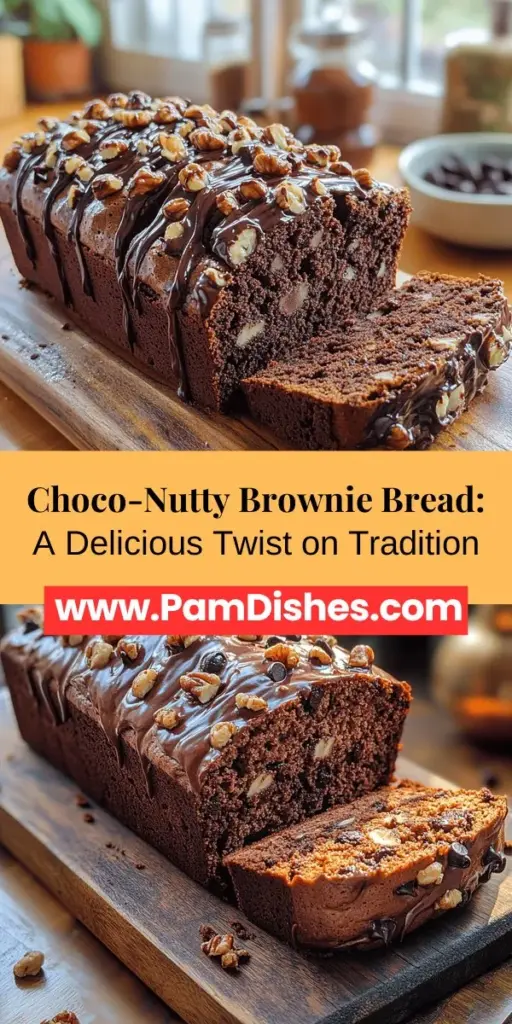 Indulge in the delectable Choco-Nutty Brownie Bread, a delightful blend of fudgy brownie and soft bread that’s sure to impress! Perfect for any occasion, this easy-to-make recipe features rich chocolate paired with crunchy nuts for an irresistible treat. With simple ingredients and straightforward steps, you'll create a moist, flavorful loaf that's perfect alongside your morning coffee or as a sweet dessert. Discover the joy of baking with this delightful fusion!
