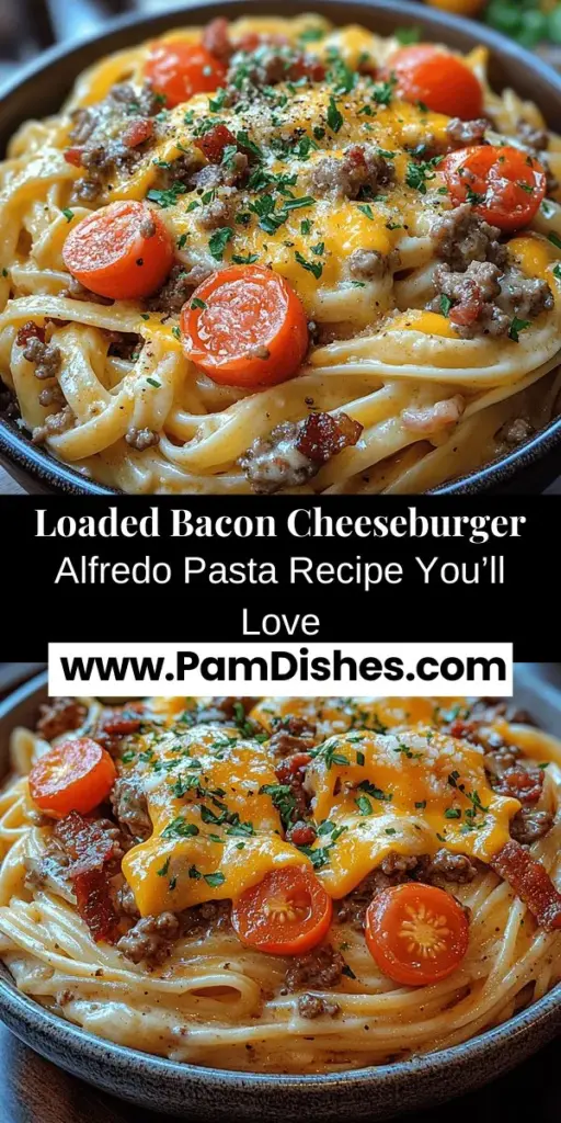 Discover the ultimate comfort food with our Loaded Bacon Cheeseburger Alfredo Pasta! This mouthwatering dish combines the classic flavors of a cheeseburger with creamy Alfredo pasta, resulting in a rich and satisfying meal that's perfect for any occasion. With easy-to-follow steps, you'll learn how to create the perfect balance of fettuccine, savory ground beef, crispy bacon, and cheesy goodness. Whether you're feeding a crowd or indulging in a cozy night in, this recipe is sure to impress and delight your taste buds. Get ready to elevate your dinner game!