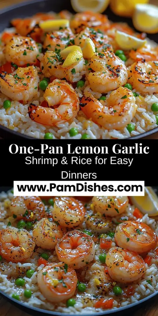 Discover the delicious simplicity of Zesty One-Pan Lemon Garlic Shrimp & Rice! This quick weeknight meal combines succulent shrimp with aromatic garlic, vibrant vegetables, and zesty lemon, all cooked in one pan for minimal cleanup. Perfect for busy nights, it's packed with flavor and nutrition, featuring protein-rich shrimp and colorful veggies. Follow this easy recipe to create a delightful dish that will impress both family and friends while keeping dinner hassle-free.