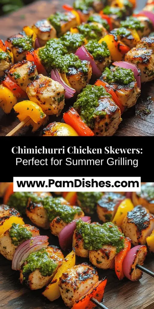 Discover the vibrant flavors of Chimichurri Grilled Chicken Skewers, perfect for your next outdoor gathering. This recipe features tender chicken marinated in a zesty chimichurri sauce made with fresh herbs, garlic, and olive oil, complemented by colorful vegetables. Not only are these skewers delicious, but they also offer numerous health benefits from their nutritious ingredients. Follow our easy guide to impress your guests with this mouthwatering dish at your summer barbecues. Enjoy a taste of Argentina right at home!