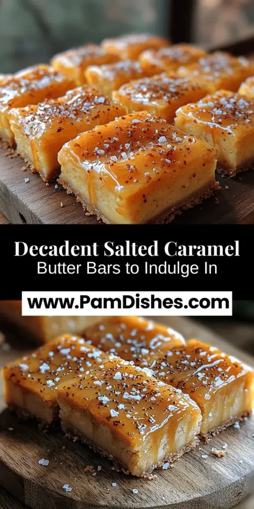 Discover the joy of baking with this decadent salted caramel butter bars recipe! These irresistible dessert bars combine a buttery, melt-in-your-mouth base with a rich salted caramel topping, making them perfect for any occasion. Ideal for gatherings or a cozy night in, they are simple to make and sure to impress. With the perfect balance of sweet and salty flavors, these bars are a must-try. Follow our step-by-step guide to create your own delicious confection. Enjoy a delightful baking adventure!