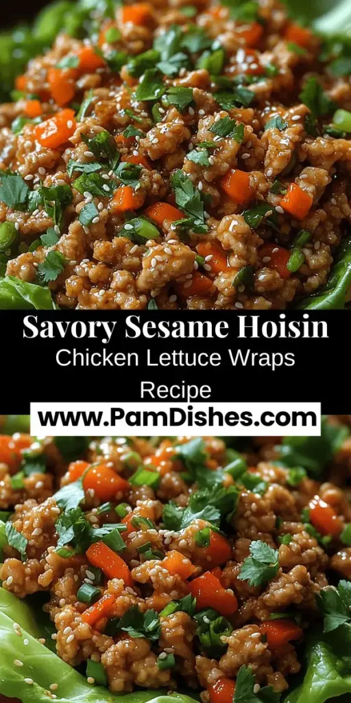 Discover the delightful world of Sesame Hoisin Ground Chicken Lettuce Wraps, a perfect blend of flavor and nutrition. This quick, healthy recipe offers a low-carb alternative to traditional wraps, packed with lean ground chicken, vibrant vegetables, and a savory hoisin sauce. Ideal for lunch or dinner, these wraps create a fun dining experience and are easy to prepare. Explore the key ingredients, step-by-step instructions, and cultural significance behind this tasty dish for an unforgettable meal.