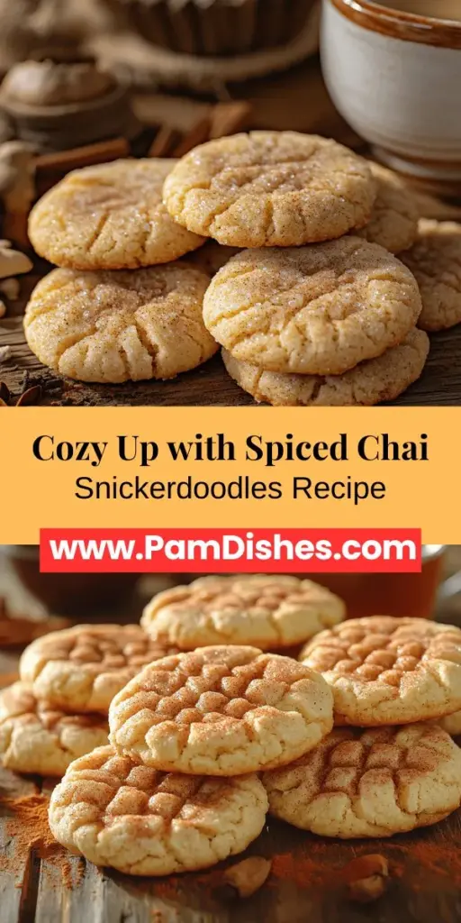 Indulge in the cozy warmth of Spiced Chai Snickerdoodles, a delightful twist on the classic cookie. Combining the soft, chewy texture of traditional snickerdoodles with the aromatic spices of chai, these cookies are perfect for chilly gatherings or as a sweet treat at home. Enjoy the comforting flavors of cinnamon, ginger, cardamom, and more, creating an experience that warms both the heart and soul. Perfect for sharing or savoring with a warm beverage!