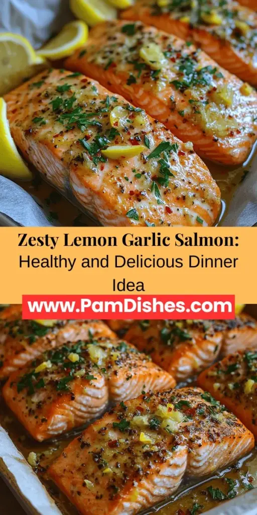 Discover the irresistible flavors of Zesty Baked Lemon Garlic Salmon, the perfect blend of taste and nutrition for any meal. This recipe highlights the nutritional powerhouse of salmon and combines it with zesty lemon, aromatic garlic, and fresh herbs, creating a deliciously healthy dish. With its quick preparation and simple cooking process, you'll have a gourmet meal ready in no time. Elevate your weeknight dinners or impress guests with this flavorful delight!