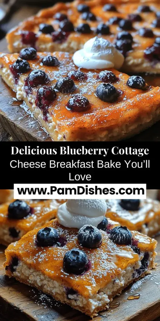 Start your day on a nutritious note with the Blueberry Cottage Cheese Breakfast Bake! This delicious recipe combines protein-packed cottage cheese, antioxidant-rich blueberries, and wholesome rolled oats into a hearty dish that’s perfect for busy mornings. Easy to prepare and customizable with your favorite fruits and nuts, this breakfast bake can be enjoyed warm or cold. Discover the tasty way to fuel your morning routine with this simple and satisfying recipe!