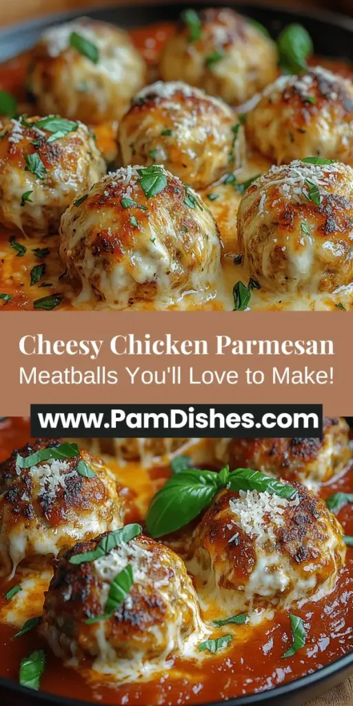 Discover a culinary delight with Cheesy Goodness Stuffed Chicken Parmesan Meatballs! This comforting dish features juicy ground chicken wrapped around a gooey cheese filling, topped with vibrant marinara sauce. Perfect for family dinners, gatherings, or a cozy night in, these meatballs are versatile and delicious. Serve them with pasta, in a sub sandwich, or as bite-sized appetizers. Experience the explosion of flavor and enjoy every cheesy bite!