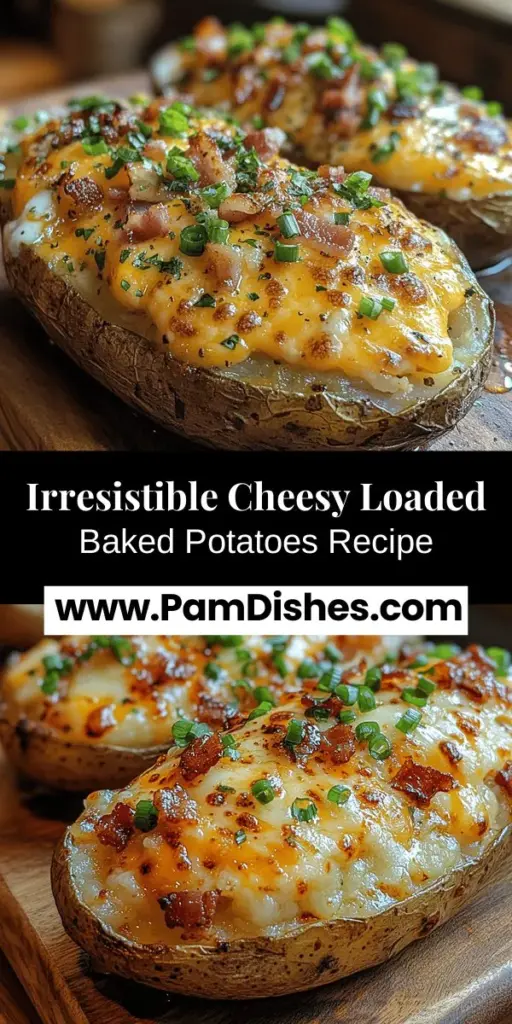 Discover the ultimate comfort food with cheesy loaded baked potatoes! This classic dish transforms the humble baked potato into a flavor-packed delight, featuring creamy cheese, crispy bacon, and fresh toppings. Learn how to bake the perfect russet potatoes and personalize them with your favorite ingredients. Ideal for family gatherings or a cozy night in, these loaded potatoes are sure to impress. Get ready to indulge in this satisfying treat that brings warmth to any table!