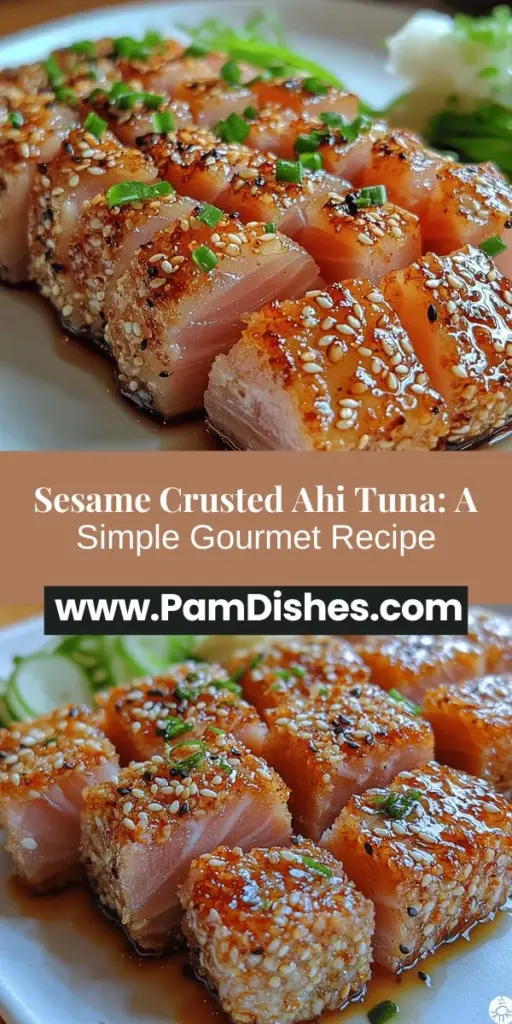 Discover the culinary delight of sesame-crusted Ahi tuna, a dish that combines exquisite flavor with impressive presentation. This gourmet recipe emphasizes the importance of fresh ingredients, perfect marination, and crisp sesame coating. Learn to select top-quality Ahi tuna, master the art of searing for optimal doneness, and elevate your dining experience with elegant plating. Packed with health benefits, this dish is perfect for any occasion, from casual dinners to sophisticated gatherings. Impress your friends and family with this beautiful, nutritious meal!