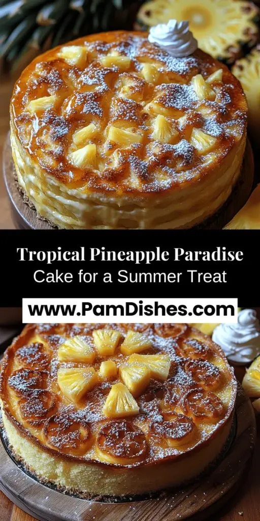 Dive into a slice of summer with the Pineapple Paradise Cake, a delightful dessert that captures tropical flavors in a moist, easy-to-make cake. Perfect for gatherings or quiet family evenings, this cake only requires two main ingredients: undrained crushed pineapple and yellow cake mix. With a simple baking process, you can create a treat that celebrates sunshine and sweetness, making every bite feel like a warm beach getaway. Customize it with toppings or enjoy it as is for a guilt-free indulgence that everyone will love.