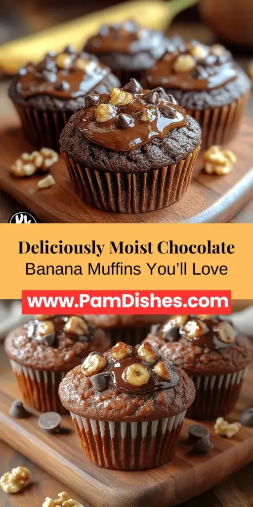 Indulge in the deliciousness of super moist chocolate banana muffins with this easy recipe that combines ripe bananas and rich chocolate for a delightful treat. Perfect for breakfast, snacks, or dessert, these muffins are both flavorful and nutritious, thanks to the natural sweetness of bananas and the wholesome ingredients used. Bake a batch today and savor the warm, inviting aroma that will fill your kitchen with memories of family baking. Enjoy them fresh or grab them on the go for a guilt-free indulgence!