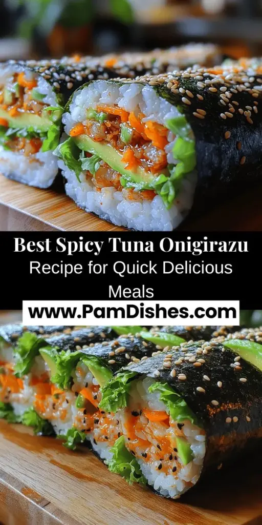 Discover the delicious world of onigirazu with this spicy tuna recipe that perfectly blends flavors and textures. This hand-held meal is not only a satisfying dinner option but also a fantastic choice for busy lunches. Made with sushi rice, fresh vegetables, and a zesty tuna filling, each mouthful delivers a delightful crunch and a kick of spice. Learn about its rich history, essential ingredients, and step-by-step preparation to create your own version of this modern Japanese classic!