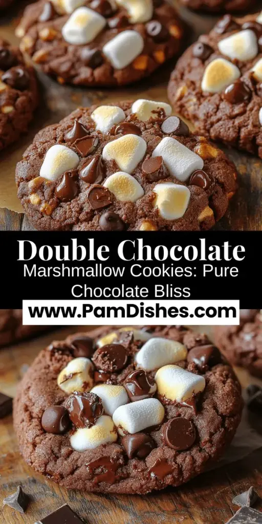 Indulge in the ultimate sweet experience with double chocolate marshmallow cookies. A delightful twist on classic cookies, these treats feature rich cocoa powder, decadent chocolate chips, and gooey marshmallows that melt to perfection. Perfect for any occasion, baking these cookies not only fills your kitchen with a warm chocolate aroma but also creates cherished memories with loved ones. Enjoy them warm with milk or coffee for the perfect cozy treat. Get ready to impress with this irresistible recipe!