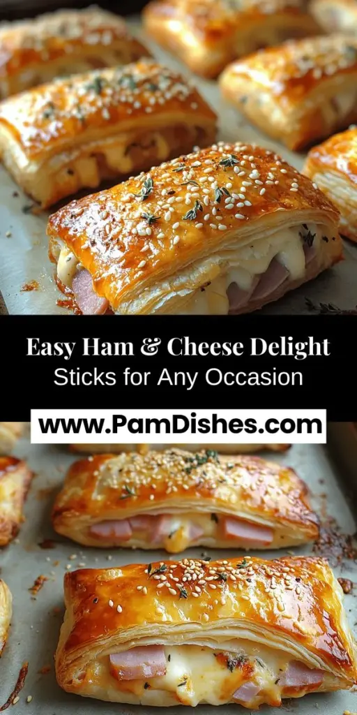 Discover the ultimate savory snack with Ham & Cheese Delight Sticks, a perfect treat for any occasion! These crispy, flaky delights combine puff pastry, rich ham, and gooey cheese for an irresistible flavor experience. Whether you're hosting a gathering or enjoying a cozy night in, this versatile recipe can be customized with your favorite cheeses and herbs. Quick to prepare and absolutely delicious, these delightful sticks are sure to impress and satisfy cravings!