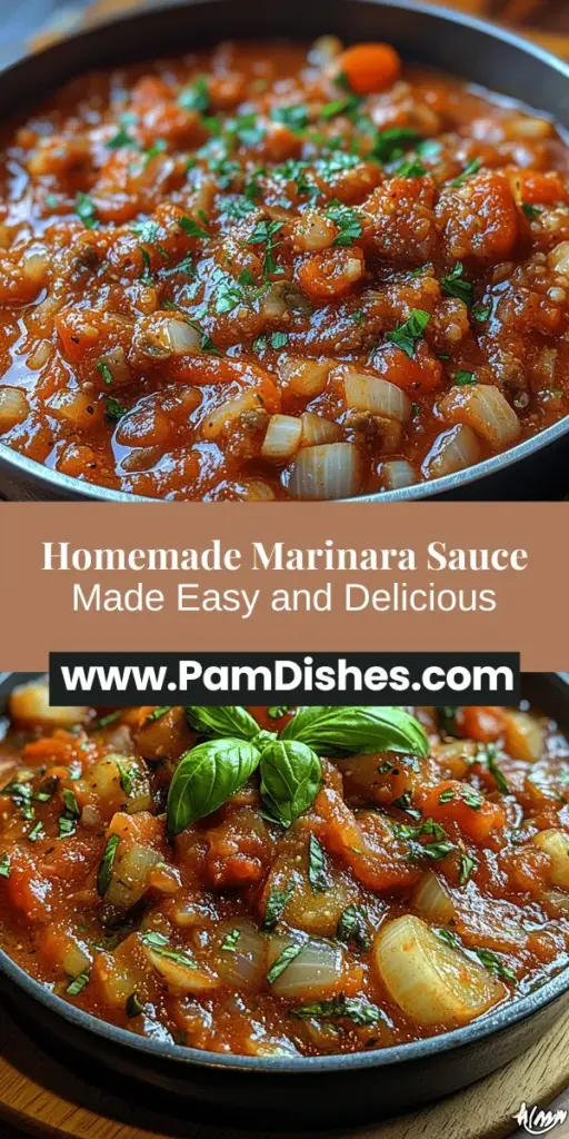 Discover the joy of making your own classic marinara sauce with this easy recipe! With fresh ingredients like tomatoes, garlic, and herbs, you can create a flavorful sauce that's perfect for pasta, pizzas, and more. This marinara not only highlights the natural sweetness of tomatoes but also offers health benefits by being free from preservatives. Follow the simple steps to whip up a batch that will elevate your meals and evoke warm family memories in the kitchen.