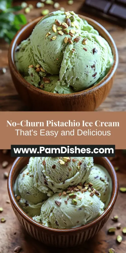 Indulge in the creamy goodness of homemade no-churn pistachio ice cream with this simple recipe. It's a delightful treat that captures the nutty sweetness of pistachios without the need for an ice cream maker. Just mix a few easy ingredients, whip up some cream, and let it freeze to perfection. Perfect for summer gatherings or cozy nights at home, this ice cream promises a rich, velvety texture and a flavor that will impress any ice cream lover. Enjoy the fun of making your own dessert and customize it with delicious mix-ins!