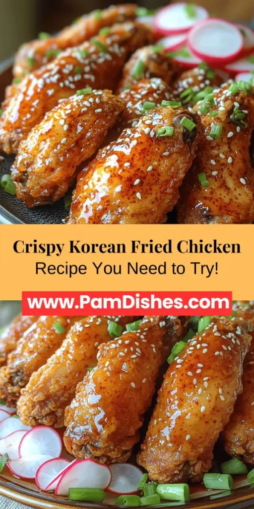 Discover the delicious world of Crispy Korean Fried Chicken, a culinary gem celebrated for its unique flavor and texture. This dish features perfectly light and crunchy chicken, achieved through a special double-frying technique. With a perfect blend of sweet, spicy, and savory notes from gochujang and soy sauce, each bite is an adventure in taste. Whether served as a snack or a meal, this guide will help you recreate this beloved comfort food at home, impressing family and friends alike. Enjoy the journey of marinating, frying, and indulging in a dish that’s more than just a meal—it’s a taste of culture and joy.