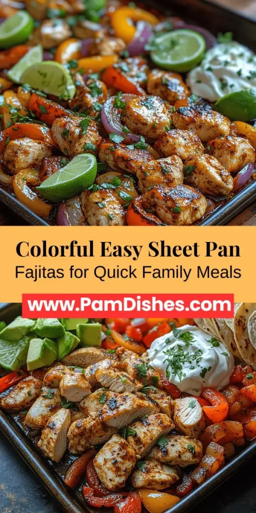 Discover the joy of cooking with this easy sheet pan fajitas recipe! Perfect for busy weeknights, this colorful and flavorful dish combines tender chicken, vibrant bell peppers, and savory onions, all roasted on one pan for minimal cleanup. Not only is it nutritious, but it's also customizable to suit any dietary preference. Get ready to impress your family and guests with a delicious meal that’s both satisfying and simple to make. Enjoy the convenience and flavor today!