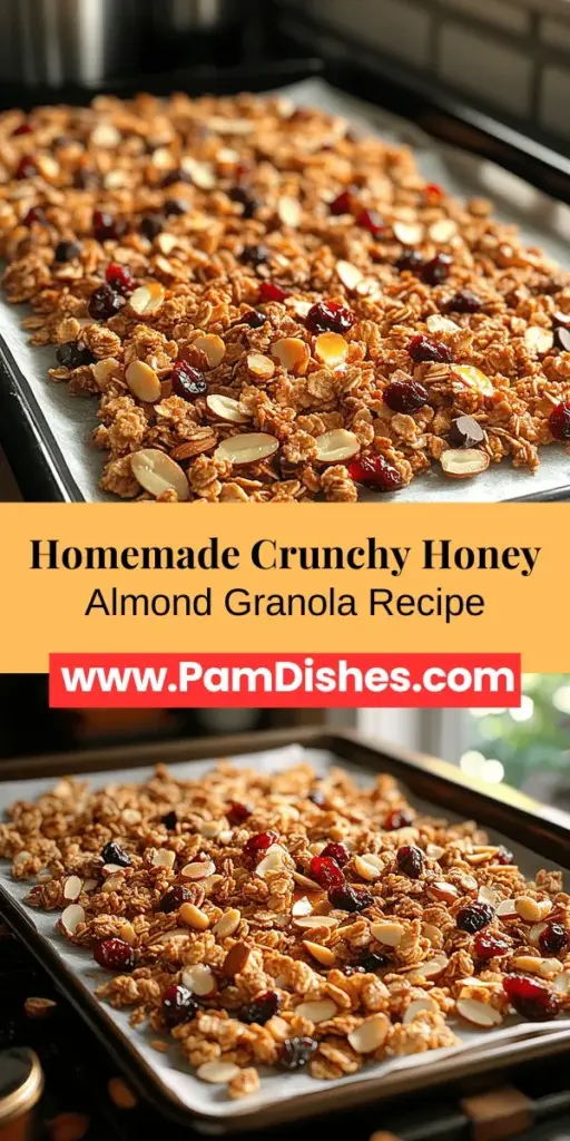 Start your day with a wholesome breakfast that’s both nutritious and delicious! Crunchy Honey Almond Granola is your homemade solution for busy mornings or relaxing weekends. Packed with rolled oats, nuts, and a hint of sweetness from honey, this versatile granola is easy to customize to suit your taste. Enjoy it alone, with yogurt, or as a topping on smoothie bowls. Learn how to make this cost-effective and healthy breakfast staple in just a few simple steps!