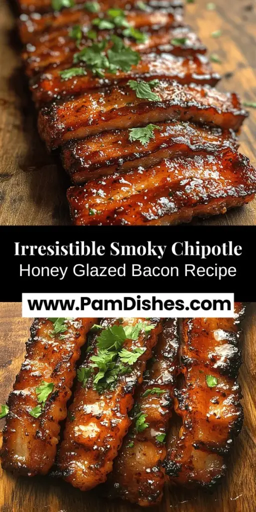 Elevate your breakfast game with this Smoky Chipotle Honey Glazed Bacon recipe! Combining crispy, thick-cut bacon with a perfect blend of smoky chipotle, sweet honey, and a touch of apple cider vinegar creates a mouthwatering experience like no other. Ideal for brunch gatherings or a tasty start to your day, this bacon is both visually appealing and packed with flavor. Dive into this simple recipe to impress your family and friends with an unforgettable dish!