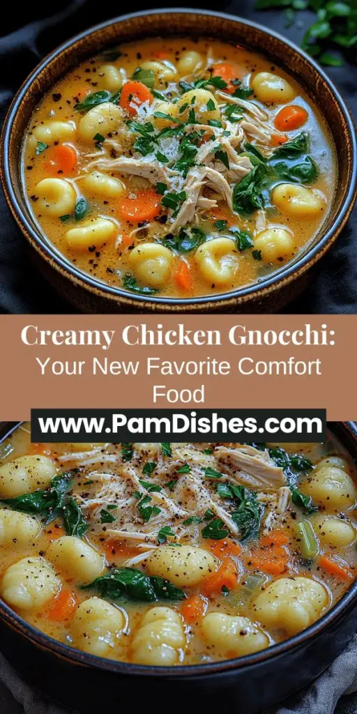 Discover the ultimate comfort food with our Creamy Chicken Gnocchi Delight recipe! This hearty dish features tender chicken, fluffy gnocchi, and a flavorful broth enriched with fresh vegetables and spices. Perfect for family dinners or gatherings, this guide walks you through the easy preparation steps, key ingredients, and the unique flavor profile of olive oil, herbs, and creamy goodness. Enjoy a warm bowl that not only satisfies your cravings but also delights your senses!