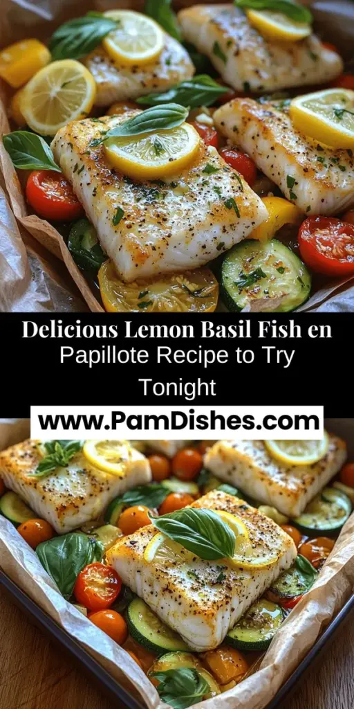 Discover the deliciously vibrant Zesty Lemon Basil Fish en Papillote, a cooking method that perfectly steams fish and fresh vegetables in parchment paper, locking in flavors and moisture. This easy-to-make dish combines mild white fish with zesty lemon, fragrant basil, and colorful veggies like zucchini and bell peppers. Perfect for weeknight meals or special gatherings, it offers a healthy, gourmet experience that’s visually stunning and packed with essential nutrients. Enjoy a culinary journey that's both simple and impressive!