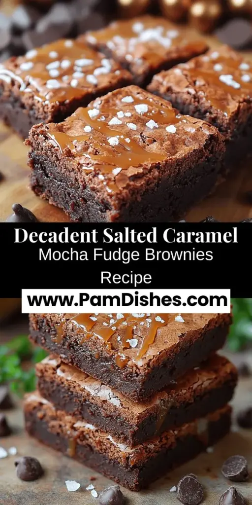 Experience the ultimate indulgence with our Salted Caramel Mocha Fudge Brownies. This delightful recipe combines rich chocolate, aromatic coffee, and a touch of sea salt to create brownies that are both visually stunning and irresistibly delicious. Perfect for any occasion, these fudgy treats are easy to make and will fill your home with mouthwatering aromas. Elevate your dessert game and impress your loved ones with this decadent treat!