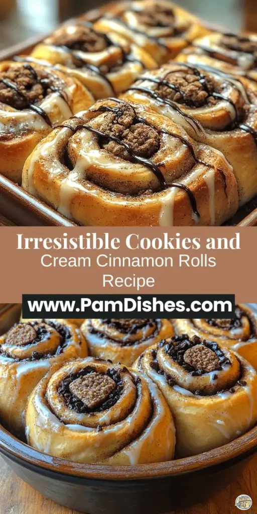 Treat yourself to a delightful twist on a classic with cookies and cream cinnamon rolls! This recipe combines the warm, gooey goodness of freshly baked cinnamon rolls with the rich flavors of chocolate sandwich cookies, creating a dessert experience that's both nostalgic and innovative. With pillowy dough, a sweet cookies and cream filling, and a luscious cream cheese glaze, these rolls are perfect for brunch or any indulgent gathering. Ready to impress? Let's bake!