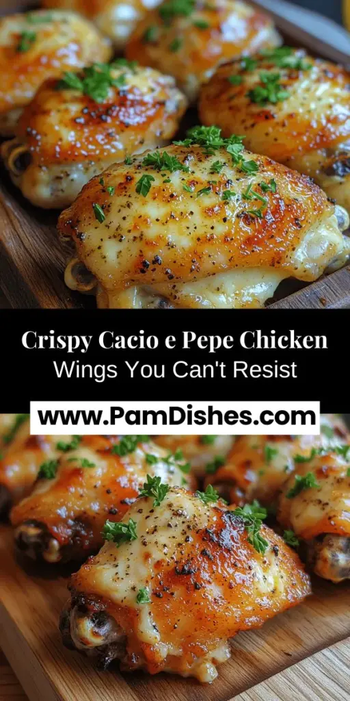 Elevate your wing game with this mouthwatering Cacio e Pepe Chicken Wings recipe. This unique take on the classic Italian dish transforms rich Pecorino Romano cheese and freshly cracked black pepper into a savory, creamy sauce for succulent chicken wings. Perfect for parties or game day, these wings deliver an explosion of flavor that will leave everyone craving more. Discover the simple steps and quality ingredients to create this delicious fusion dish at home.