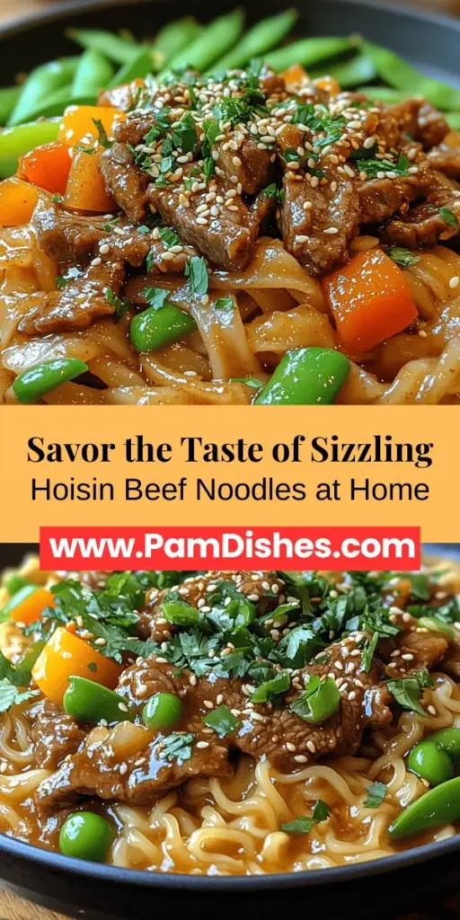 Discover the delicious and versatile Sizzling Hoisin Beef Noodles recipe that combines savory beef, chewy flat rice noodles, and bright vegetables, all enhanced by the rich flavor of Hoisin sauce. Perfect for a quick weeknight dinner or an impressive dish for entertaining, this meal is packed with flavors and textures. With easy steps to marinate and stir-fry, you'll create a restaurant-quality dish in no time. Elevate your home cooking with this delightful recipe!