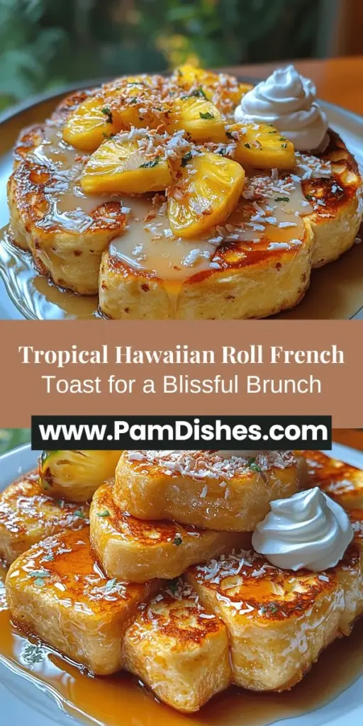 Discover a tropical twist on a classic breakfast with this Tropical Paradise Hawaiian Roll French Toast recipe. By swapping traditional bread for soft Hawaiian rolls, you’ll create a fluffy, flavorful dish that transports your taste buds to a sunny beach. With a rich custard infused with vanilla and cinnamon, each bite is a delight. Perfect for special occasions or a weekend brunch, impress your family and friends with this delicious and visually stunning breakfast treat. Enjoy the bliss of a tropical paradise right at your table!