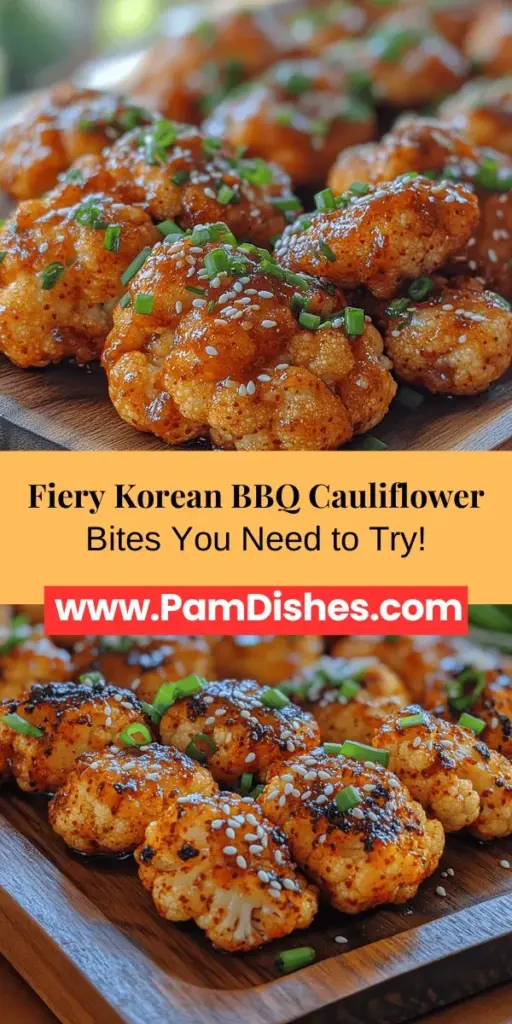 Discover the delicious world of plant-based dining with Fiery Korean BBQ Cauliflower Bites. This recipe transforms cauliflower into a crispy, flavorful appetizer coated in a spicy gochujang sauce that will satisfy everyone at your table, regardless of dietary preference. Packed with nutrients and easy to make, these bites are perfect for gatherings or a light snack. Elevate your culinary game with this unique blend of flavors that celebrates Korean cuisine!