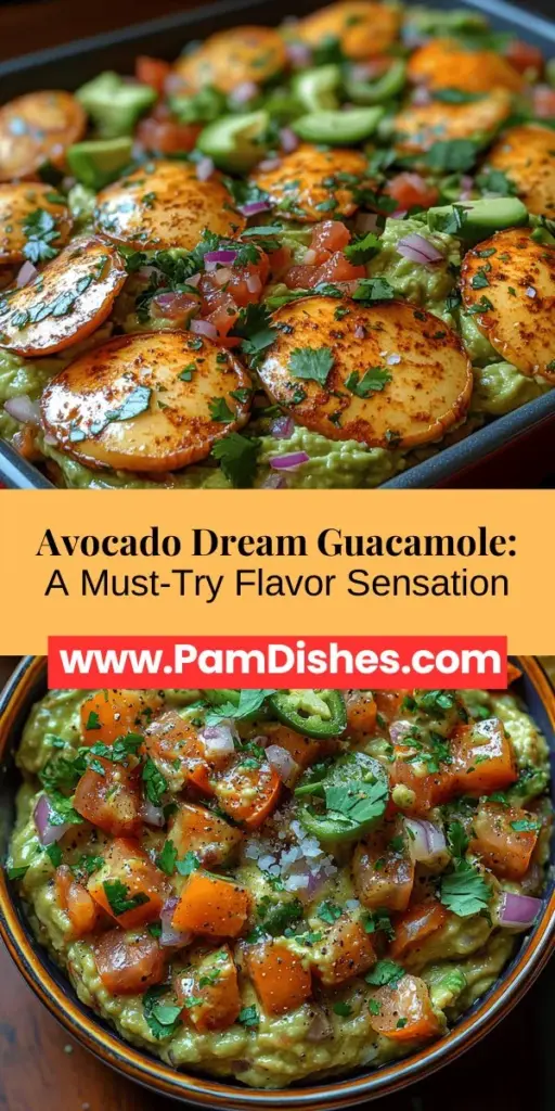 Discover the joy of making Avocado Dream Guacamole, a delicious twist on the classic dip that brings fresh ingredients together for a vibrant flavor experience. This creamy recipe features ripe avocados, zesty lime juice, aromatic garlic, and crunchy red onion, with optional jalapeños for a kick. Perfect for parties, tacos, or as a healthy snack, this versatile guacamole will easily become a favorite. Elevate your gatherings with this crowd-pleaser that’s both simple to prepare and nutritious!