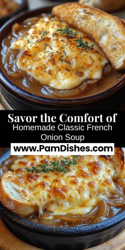 Discover the rich, comforting flavors of homemade Classic French Onion Soup with this easy guide. Learn about its fascinating history, essential ingredients like caramelized onions, butter, beef broth, and gooey cheese. This step-by-step recipe will walk you through the process of creating the perfect bowl, ensuring every spoonful is satisfying. Perfect as an appetizer or a main dish, French Onion Soup is sure to impress at any gathering with its delightful warmth and taste.